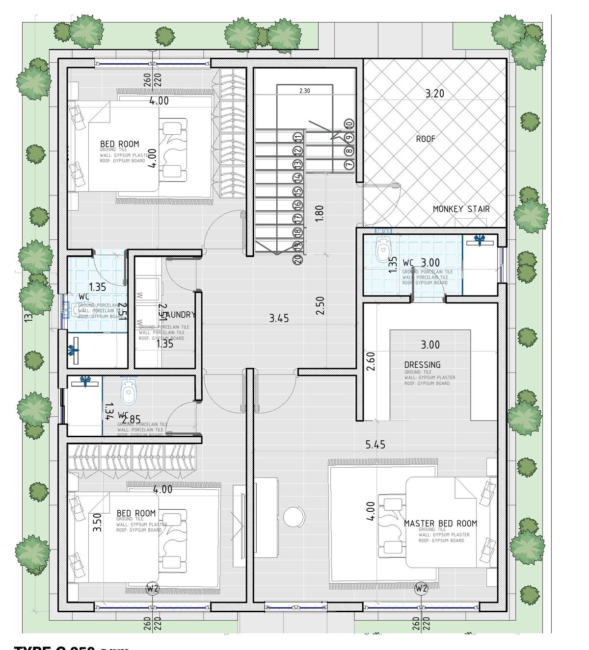 Villa Type D first floor plan
