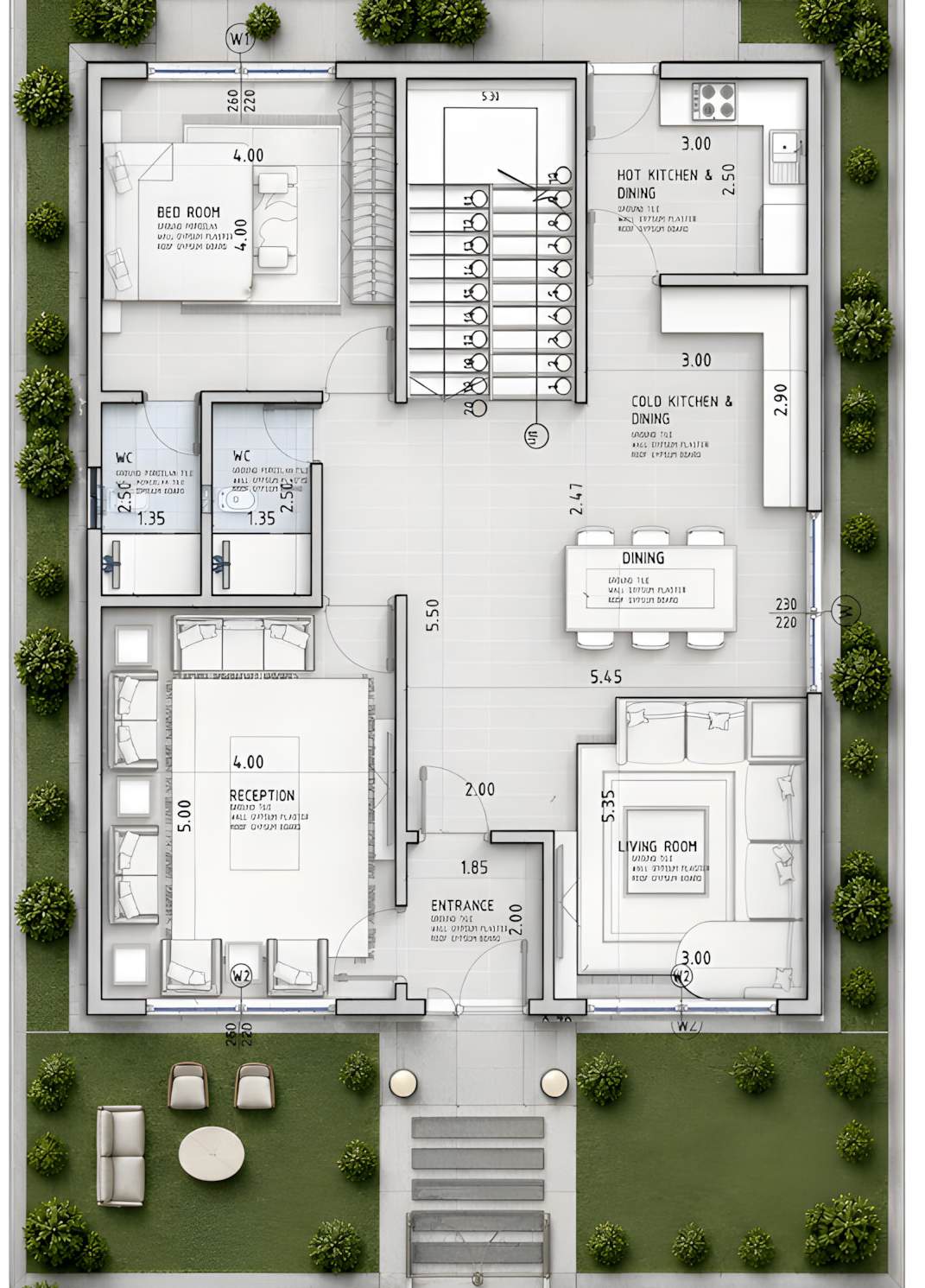 Villa Type D ground floor plan
