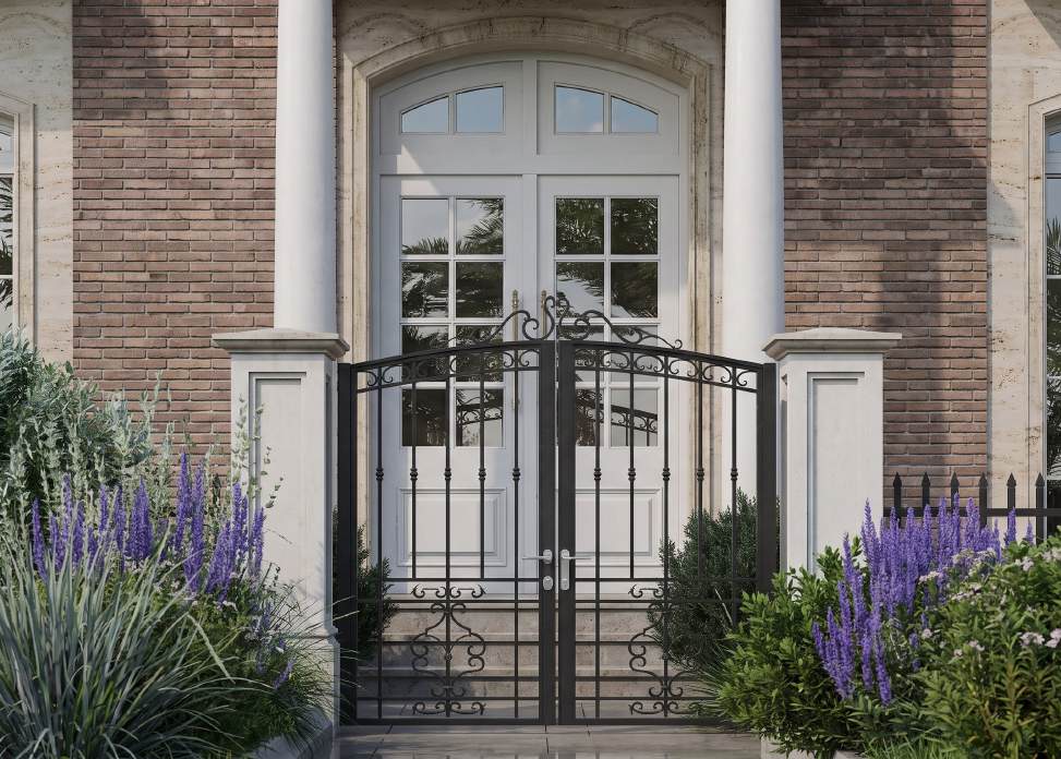 Wrought iron gate at the entrance of Villa Type C