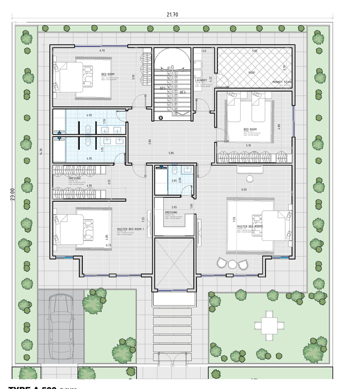 Villa Type A first floor plan